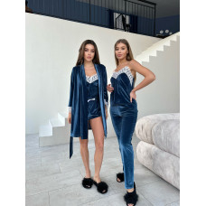 Мод 061-1 Халат+ майка +шорты +штаны 