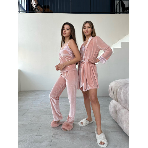 Мод 061-4  Халат+ майка +шорты +штаны      