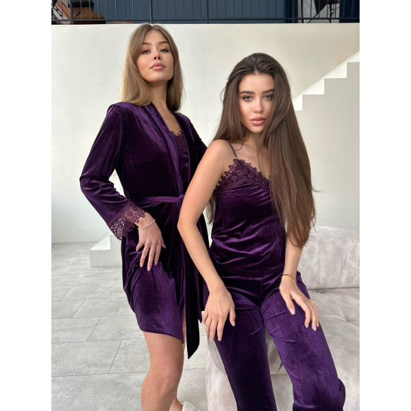 Мод 061-3  Халат+ майка +шорты +штаны      