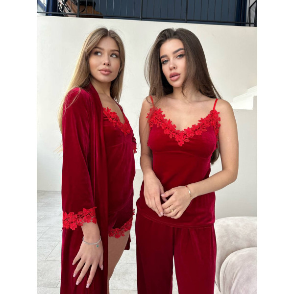 Мод 116  Халат+ майка +шорты +штаны      