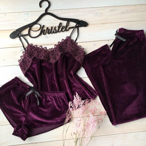 Бархатная пижама Модель 057-25