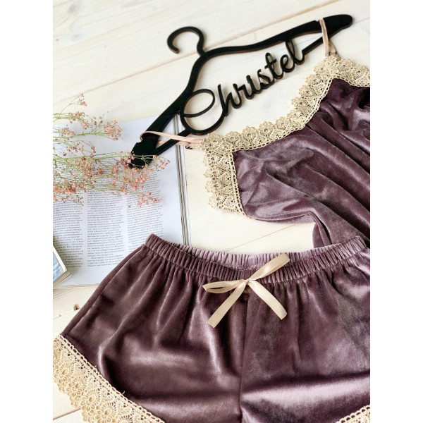 Бархатный  комплект  ( майка+шорты) от Christel