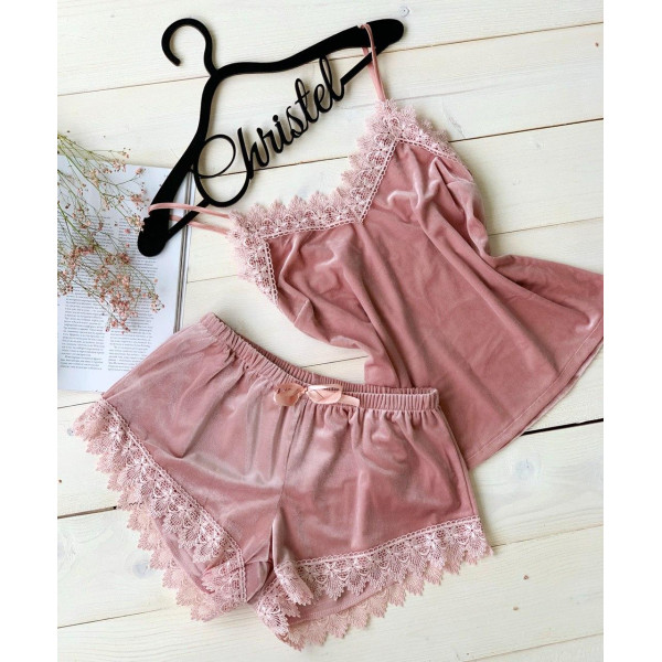 Бархатный  комплект  ( майка+шорты) от Christel