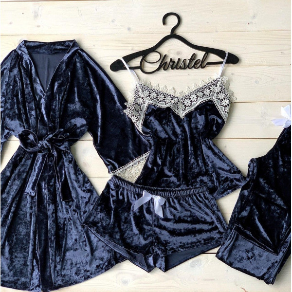 Невероятно нежные и прятные к телу велюровые пижамки. Не упусти возможность заказать пижамку по скидке!!! Модель 072-3