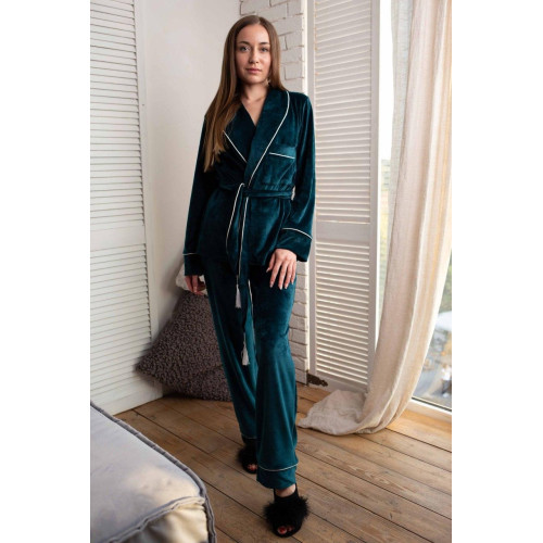  Модель 090-21     Плюшивая пижамка (Халат+штаны)