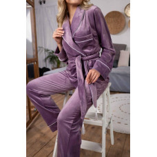 Модель 090-24    Плюшевая пижамка (Халат+штаны)