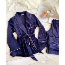 Модель 090-26     Плюшевая пижамка (Халат+штаны)