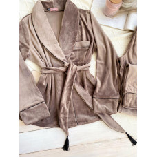 Плюшивая пижама (Халат +штаты)  Модель 090-27