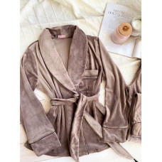 Плюшивая пижама (Халат +штаты)  Модель 090-27