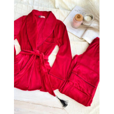 Плюшивая пижама (Халат +штаты)   Модель 090-28