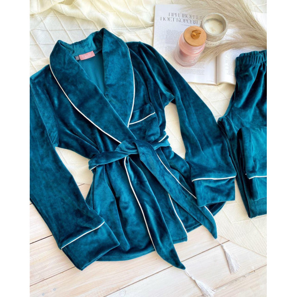   Невероятно нежные и прятные к телу бархатные пижамки. Не упусти возможность заказать пижамку по скидке!!! Качественный пошив! Модель 090-7