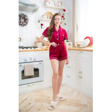 мод 099-4 Плюшевый комплект двойка : рубашка (короткий рукав) +шорты