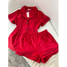 мод 099-9 Плюшевый комплект двойка : рубашка (короткий рукав) +шорты