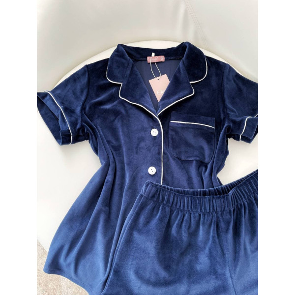 мод 099 Плюшевый комплект двойка : рубашка (короткий рукав) +шорты