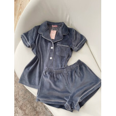 мод 099 -14 Плюшевый комплект двойка : рубашка (короткий рукав) +шорты