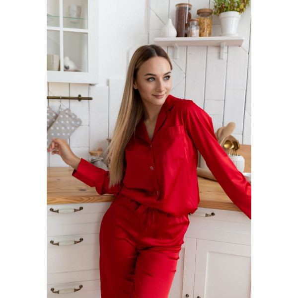 мод 110 Шелковая пижама Рубашка + Брюки.