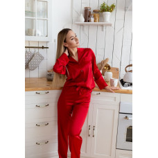 мод 110-1  Шелковая пижама Рубашка + Брюки.